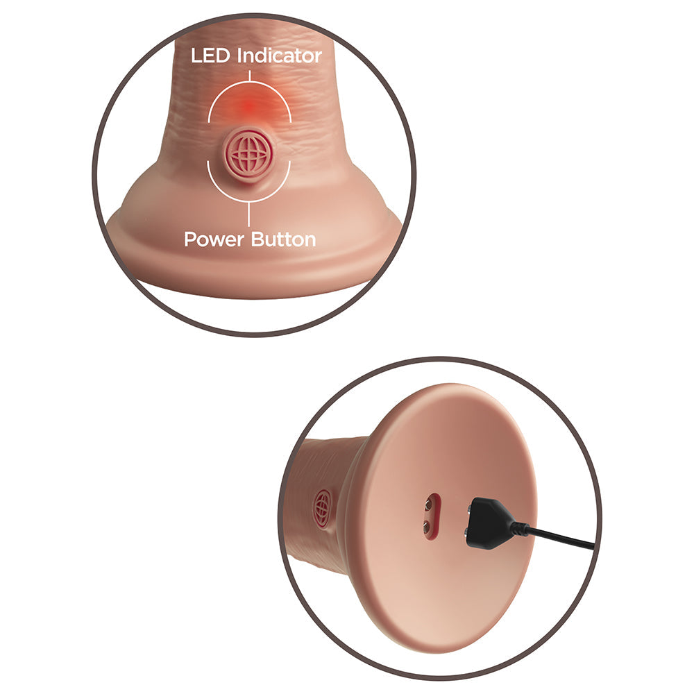 PIPEDREAM - KING COCK ELITE 6 IN. VIBRATING REALISTIC DILDO WITH SUCTION CUP BEIGE