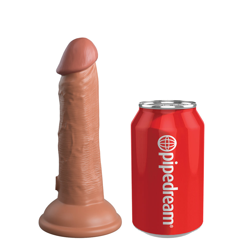 PIPEDREAM - KING COCK ELITE 6 IN. VIBRATING REALISTIC DILDO WITH SUCTION CUP TAN