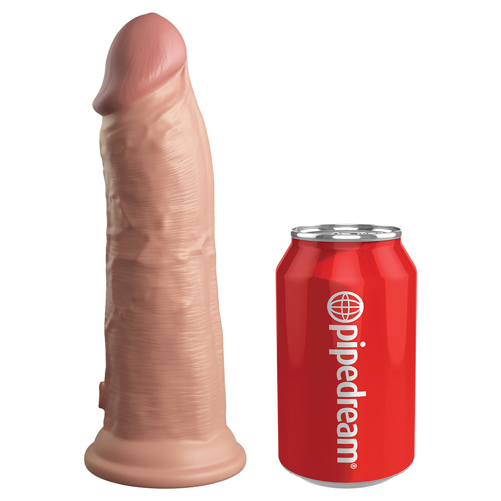PIPEDREAM - KING COCK ELITE 8 IN. VIBRATING REALISTIC DILDO WITH SUCTION CUP BEIGE