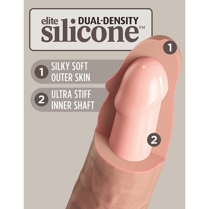 KING COCK ELITE 8 IN. VIBRATING REALISTIC DILDO WITH SUCTION CUP BEIGE