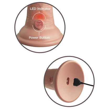 PIPEDREAM - KING COCK ELITE 8 IN. VIBRATING REALISTIC DILDO WITH SUCTION CUP BEIGE