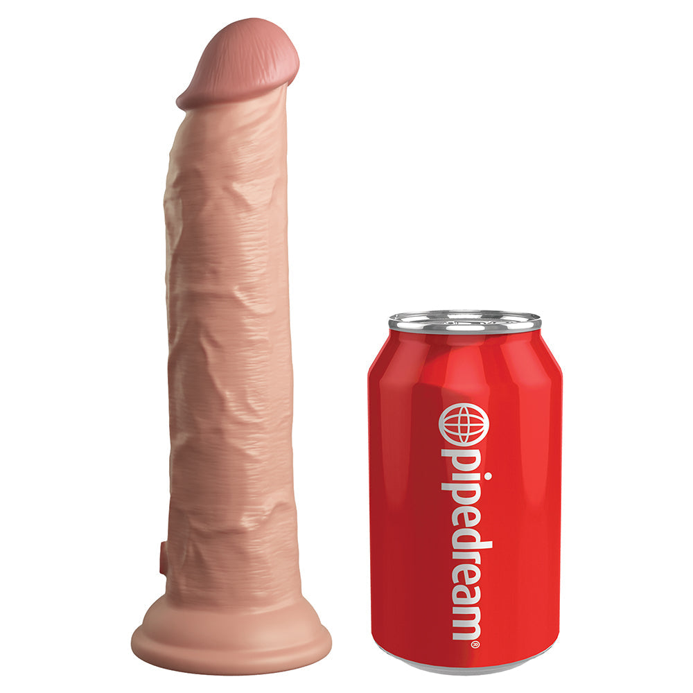 PIPEDREAM - KING COCK ELITE 9 IN. VIBRATING DUAL DENSITY SILICONE REALISTIC DILDO BEIGE