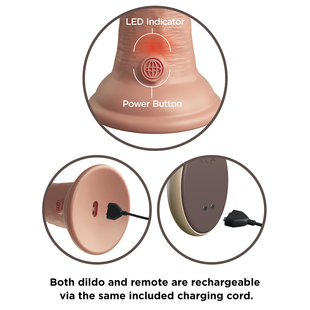 PIPEDREAM - KING COCK ELITE 9 IN. VIBRATING DUAL DENSITY SILICONE REALISTIC DILDO BEIGE