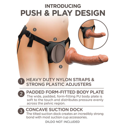 PIPEDREAM - KING COCK ELITE COMFY BODY DOCK STRAP-ON HARNESS BLACK