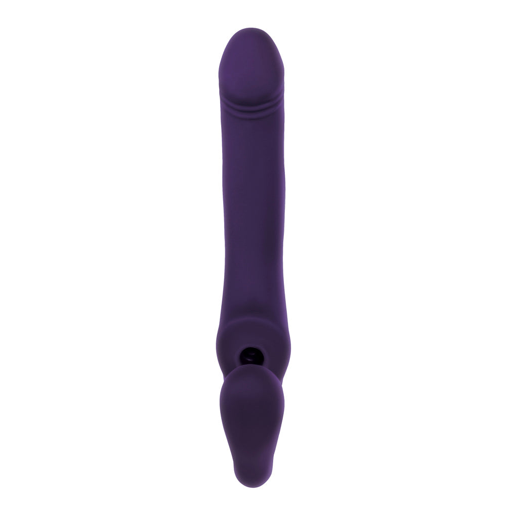 EVOLVED 2 BECOME 1 RECHARGEABLE REMOTE-CONTROLLED SILICONE STRAPLESS STRAP-ON WITH SUCTION PURPLE