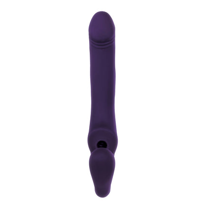 EVOLVED 2 BECOME 1 RECHARGEABLE REMOTE-CONTROLLED SILICONE STRAPLESS STRAP-ON WITH SUCTION PURPLE