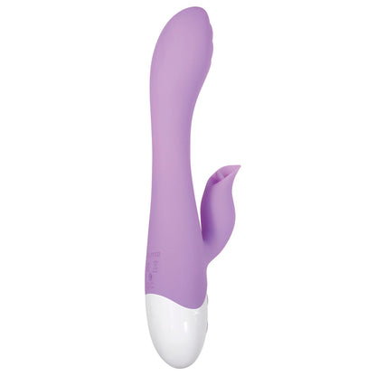 EVOLVED PLEASING PETAL RECHARGEABLE SILICONE FLICKING DUAL STIMULATOR LIGHT PURPLE