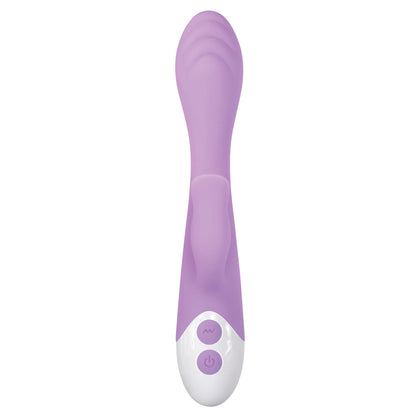 EVOLVED PLEASING PETAL RECHARGEABLE SILICONE FLICKING DUAL STIMULATOR LIGHT PURPLE
