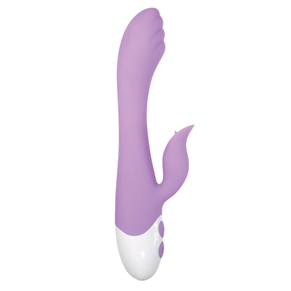 EVOLVED PLEASING PETAL RECHARGEABLE SILICONE FLICKING DUAL STIMULATOR LIGHT PURPLE