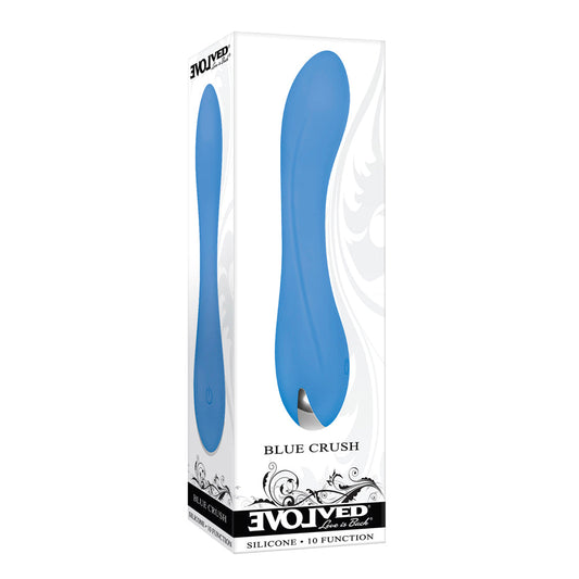 EVOLVED BLUE CRUSH RECHARGEABLE SILICONE G-SPOT VIBRATOR BLUE