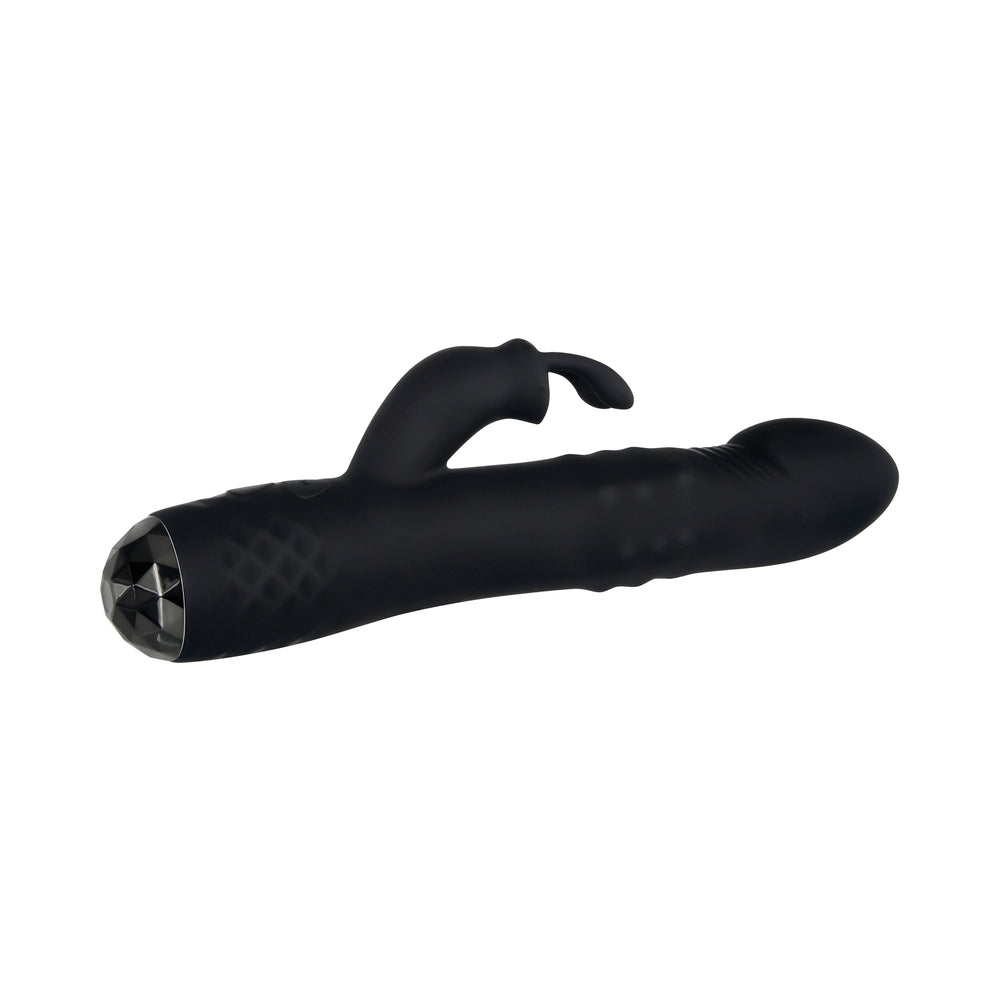 EVOLVED BODACIOUS BUNNY RECHARGEABLE SILICONE RABBIT VIBRATOR BLACK