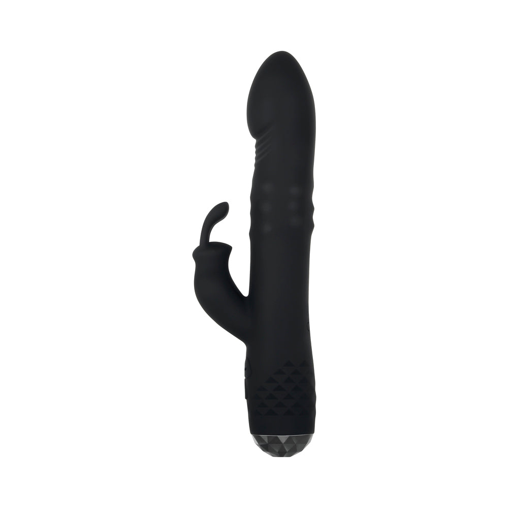 EVOLVED BODACIOUS BUNNY RECHARGEABLE SILICONE RABBIT VIBRATOR BLACK