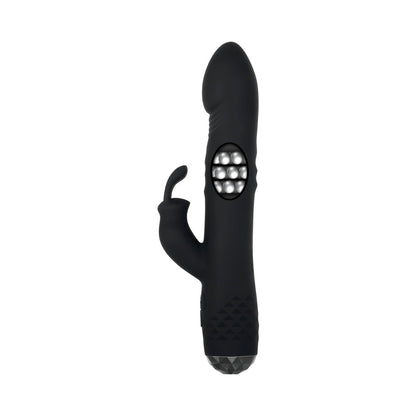 EVOLVED BODACIOUS BUNNY RECHARGEABLE SILICONE RABBIT VIBRATOR BLACK