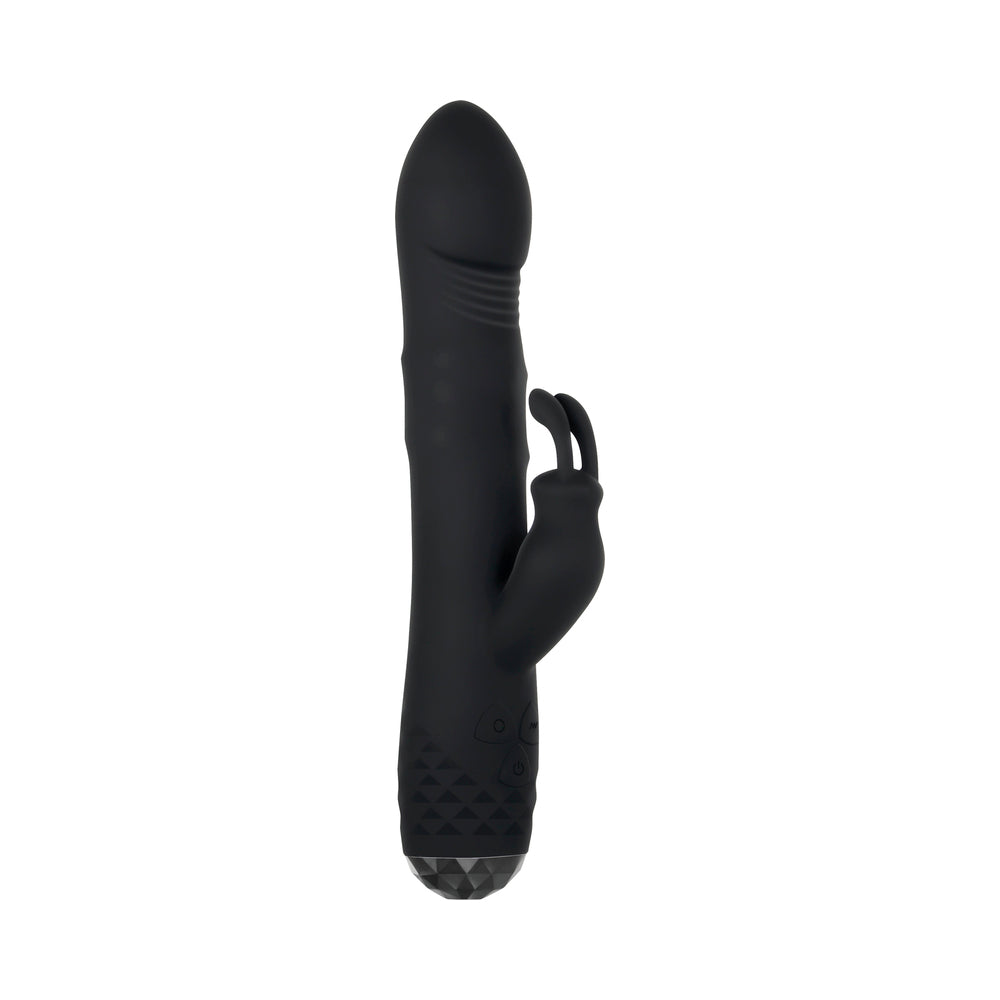 EVOLVED BODACIOUS BUNNY RECHARGEABLE SILICONE RABBIT VIBRATOR BLACK