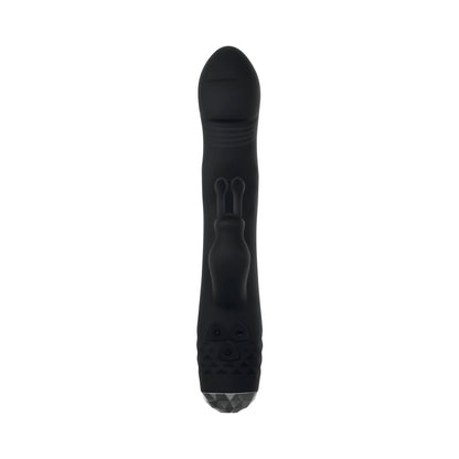 EVOLVED BODACIOUS BUNNY RECHARGEABLE SILICONE RABBIT VIBRATOR BLACK