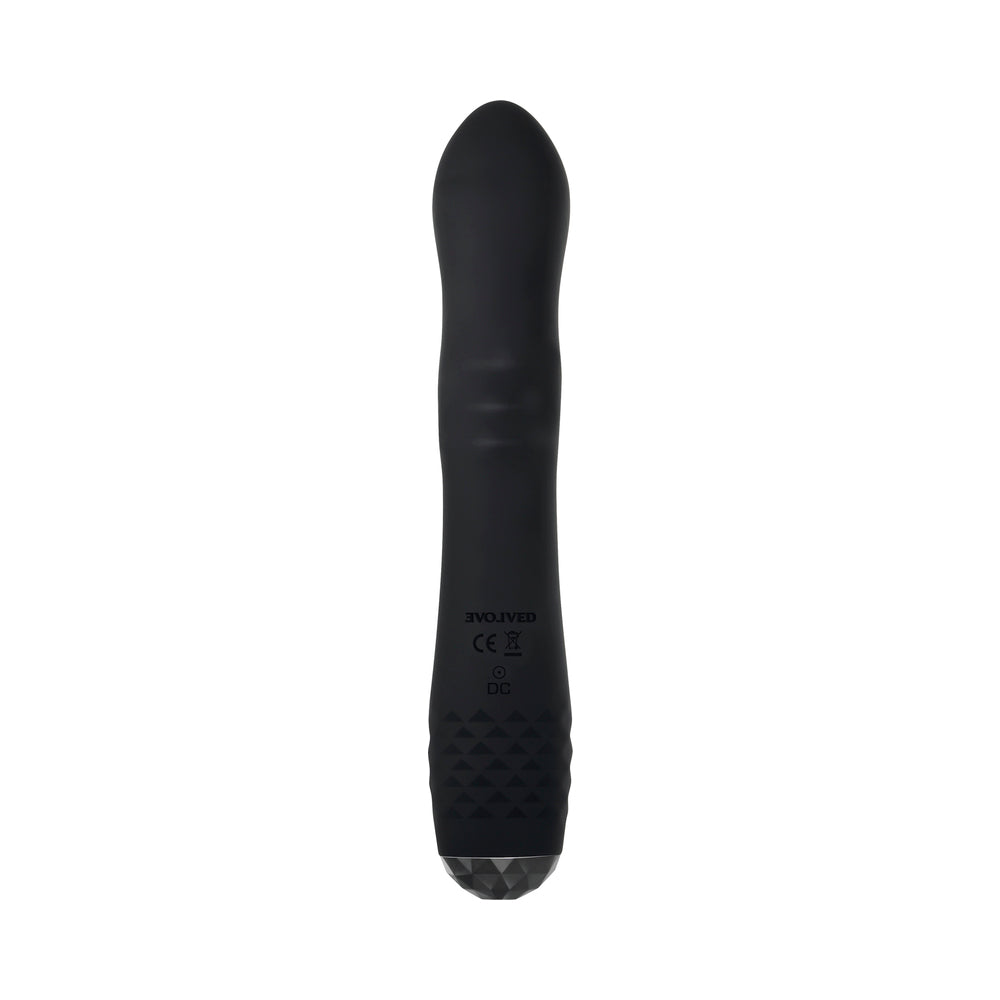 EVOLVED BODACIOUS BUNNY RECHARGEABLE SILICONE RABBIT VIBRATOR BLACK