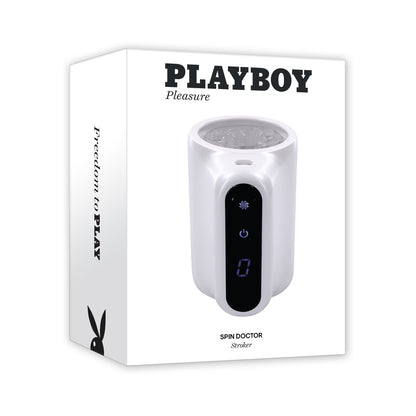 PLAYBOY - SPIN DOCTOR RECHARGEABLE SPINNING STROKER TPE SLEEVE WHITE