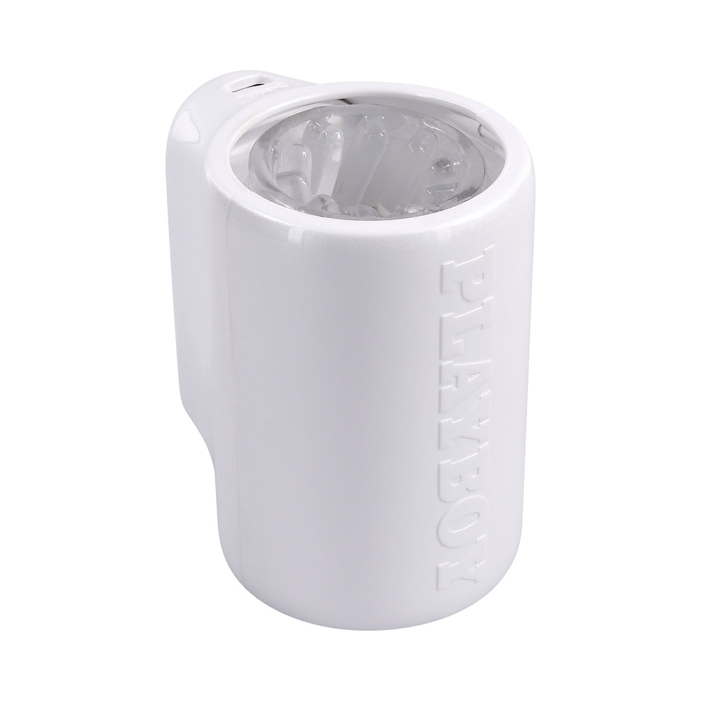 PLAYBOY SPIN DOCTOR RECHARGEABLE SPINNING STROKER TPE SLEEVE WHITE