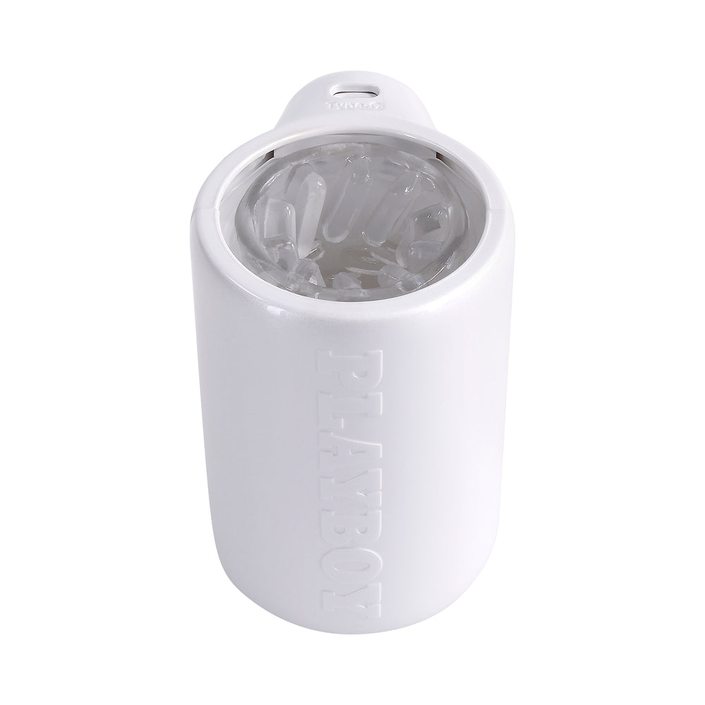 PLAYBOY SPIN DOCTOR RECHARGEABLE SPINNING STROKER TPE SLEEVE WHITE