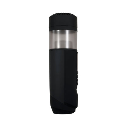GENDER X - MESSAGE IN A BOTTLE RECHARGEABLE THRUSTING SPINNING STROKER WITH SUCTION CUP BASE BLACK