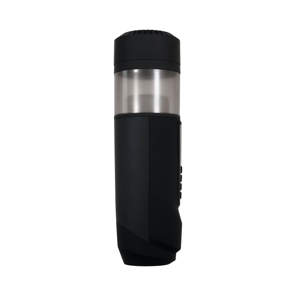 GENDER X - MESSAGE IN A BOTTLE RECHARGEABLE THRUSTING SPINNING STROKER WITH SUCTION CUP BASE BLACK