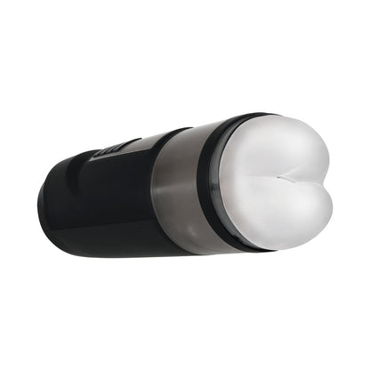 GENDER X - MESSAGE IN A BOTTLE RECHARGEABLE THRUSTING SPINNING STROKER WITH SUCTION CUP BASE BLACK