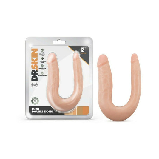 BLUSH - DR. SKIN MINI DOUBLE DONG REALISTIC 12 IN. DUAL ENDED DILDO