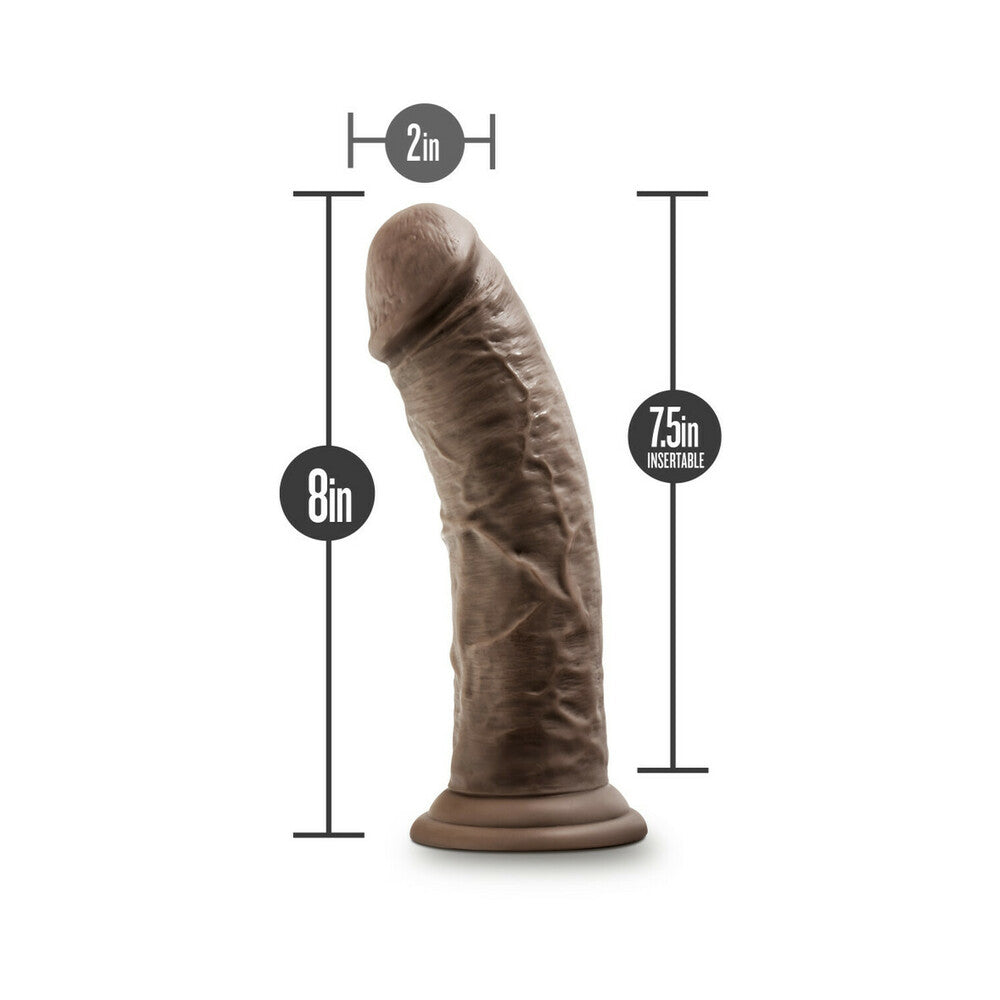 DR. SKIN GLIDE REALISTIC 8 IN. SELF-LUBRICATING DILDO BROWN