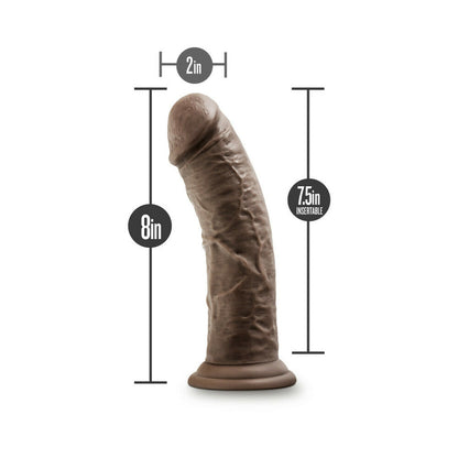 DR. SKIN GLIDE REALISTIC 8 IN. SELF-LUBRICATING DILDO BROWN