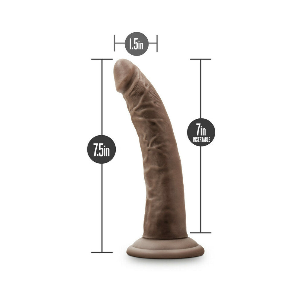 DR. SKIN GLIDE REALISTIC 7.5 IN. SELF-LUBRICATING DILDO BROWN