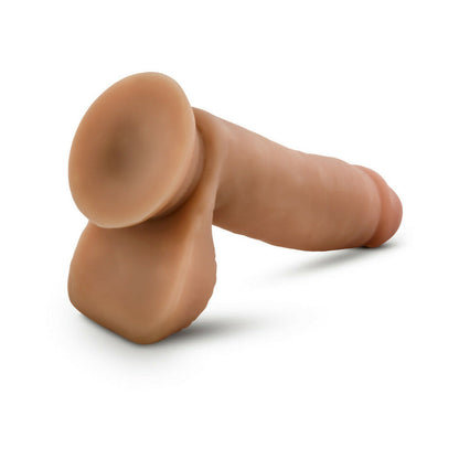 DR. SKIN GLIDE REALISTIC 7 IN. SELF-LUBRICATING DILDO WITH BALLS TAN