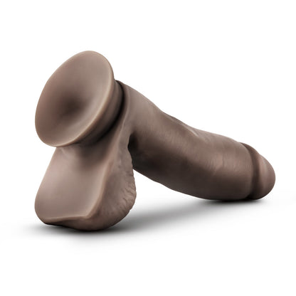 BLUSH - DR. SKIN GLIDE REALISTIC 7 IN. SELF-LUBRICATING DILDO WITH BALLS BROWN
