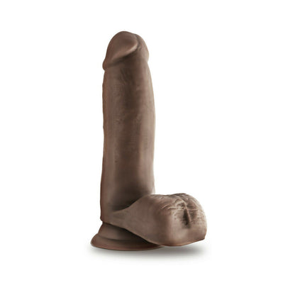 DR. SKIN GLIDE REALISTIC 7 IN. SELF-LUBRICATING DILDO WITH BALLS BROWN