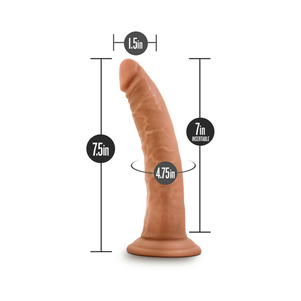 DR. SKIN GLIDE REALISTIC 7.5 IN. SELF-LUBRICATING DILDO TAN