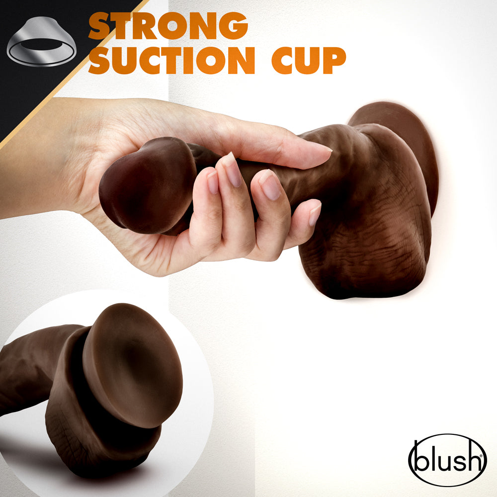 BLUSH - DR. SKIN GLIDE REALISTIC 8.5 IN. SELF LUBRICATING DILDO WITH BALLS