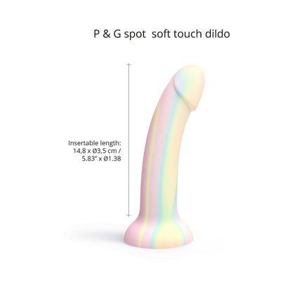 LOVELY PLANET - LOVE TO LOVE DILDOLLS FANTASÍA DILDO DE SILICONA QUE BRILLA EN LA OSCURIDAD DE 7 PULGADAS COLORES PASTEL
