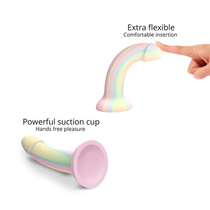 LOVELY PLANET - LOVE TO LOVE DILDOLLS FANTASÍA DILDO DE SILICONA QUE BRILLA EN LA OSCURIDAD DE 7 PULGADAS COLORES PASTEL