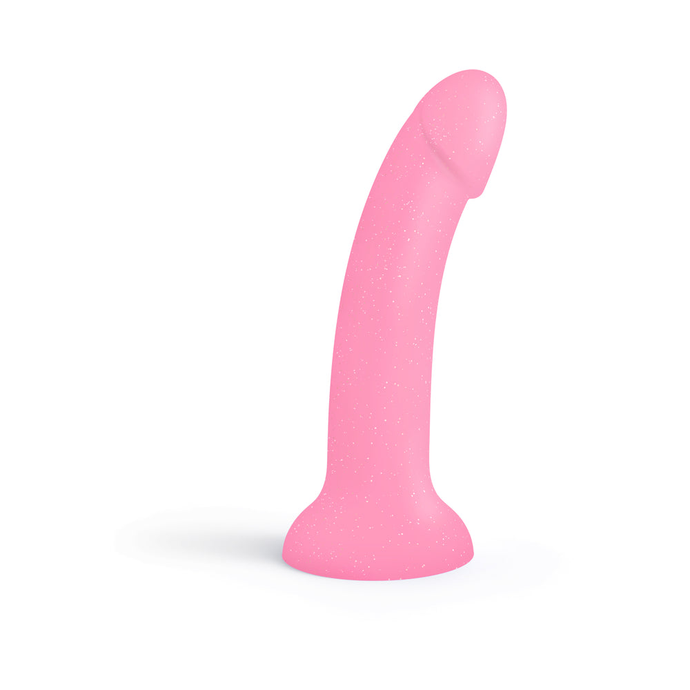 LOVELY PLANET - LOVE TO LOVE DILDOLLS GLITZY 7 IN. SILICONE DILDO PINK GLITTER