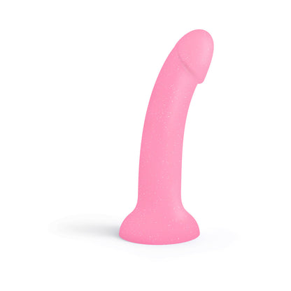 LOVELY PLANET - LOVE TO LOVE DILDOLLS GLITZY 7 IN. SILICONE DILDO PINK GLITTER