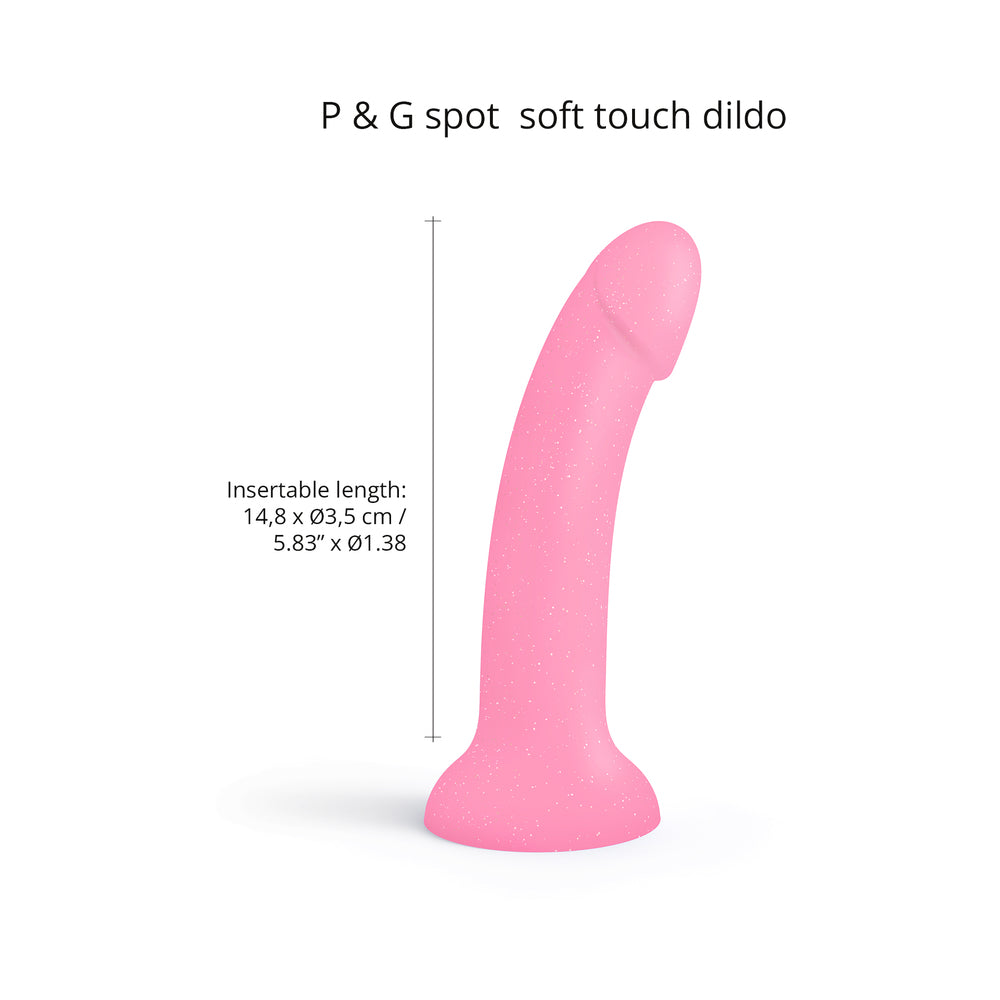 LOVELY PLANET - LOVE TO LOVE DILDOLLS GLITZY 7 IN. SILICONE DILDO PINK GLITTER