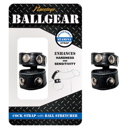 NASSTOYS - CORREA PARA PENE CON EXTENSOR DE TESTÍCULOS BALLGEAR NEGRA