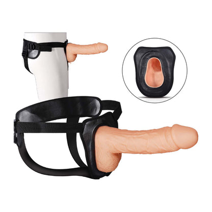 NASSTOYS - ERECTION ASSISTANT HOLLOW STRAP-ON 8.5 IN. WHITE