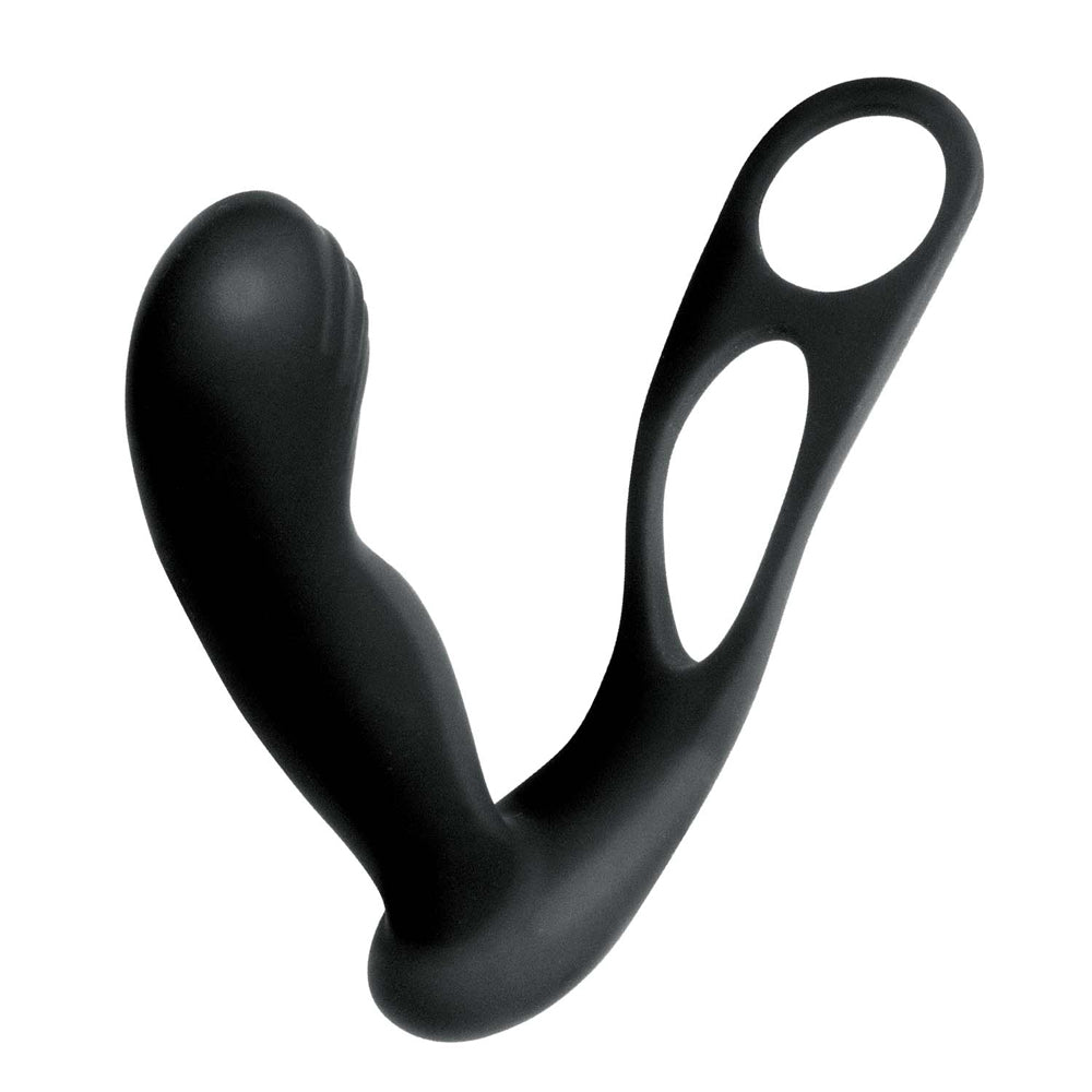 BUTTS UP PROSTATE MASSAGER WITH SCROTUM & COCK RING BLACK