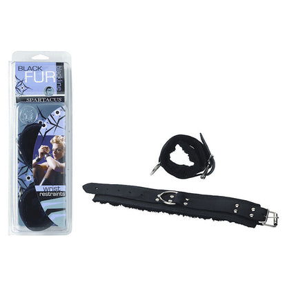 WRIST RESTRAINTS BLACK FAUX FUR