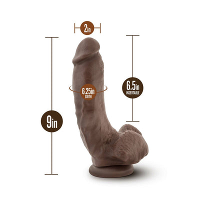 BLUSH - COVERBOY THE MECHANIC REALISTIC 9 IN. DILDO WITH BALLS BROWN