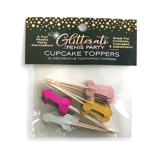 GLITTERATI PENIS PARTY CUPCAKE TOPPER TOOTHPICKS 24-PACK