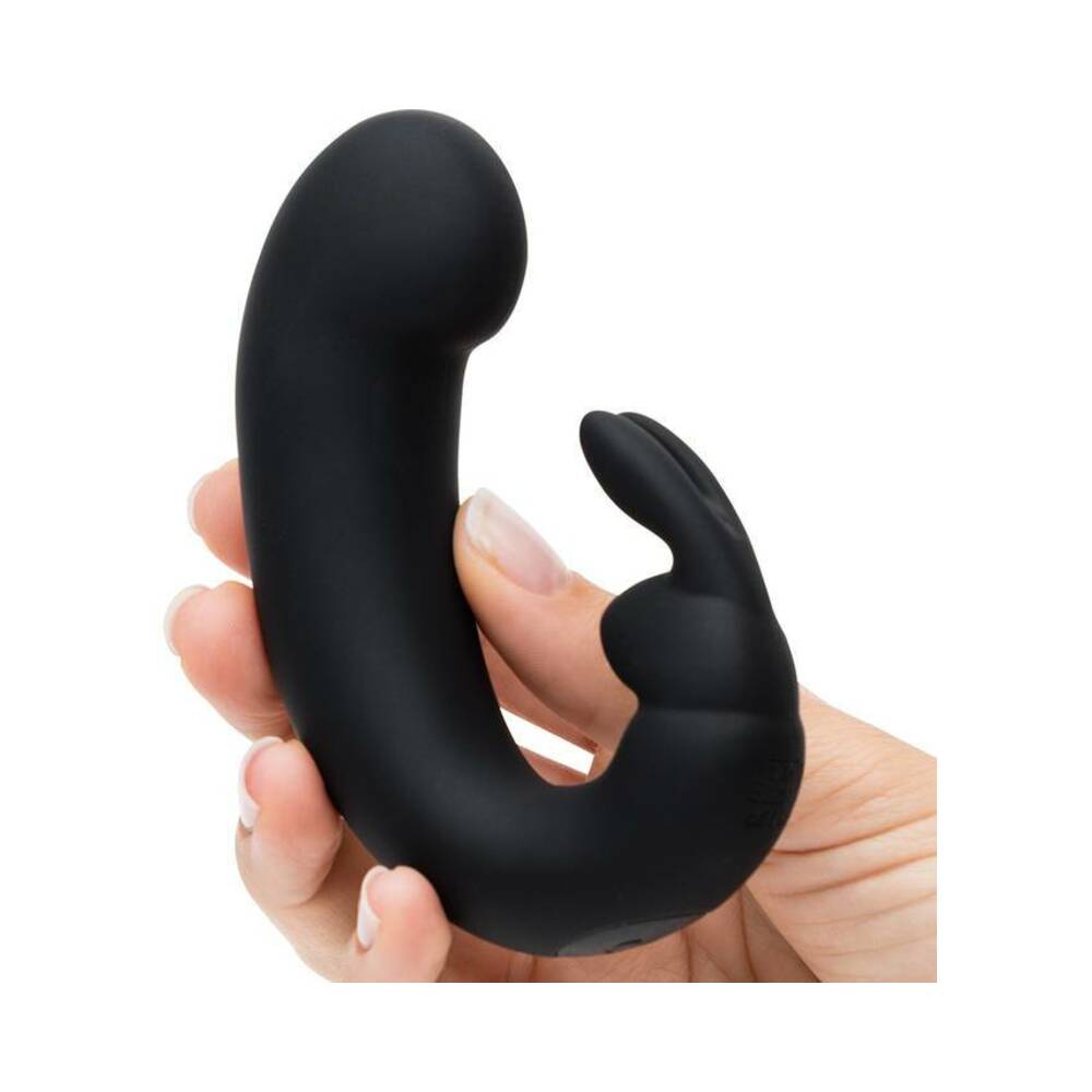 FIFTY SHADES OF GREY - SENSATION RECHARGEABLE SILICONE G-SPOT RABBIT VIBRATOR BLACK