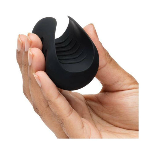 FIFTY SHADES OF GREY SENSATION RECHARGEABLE SILICONE VIBRATING PLEASURE STROKER BLACK