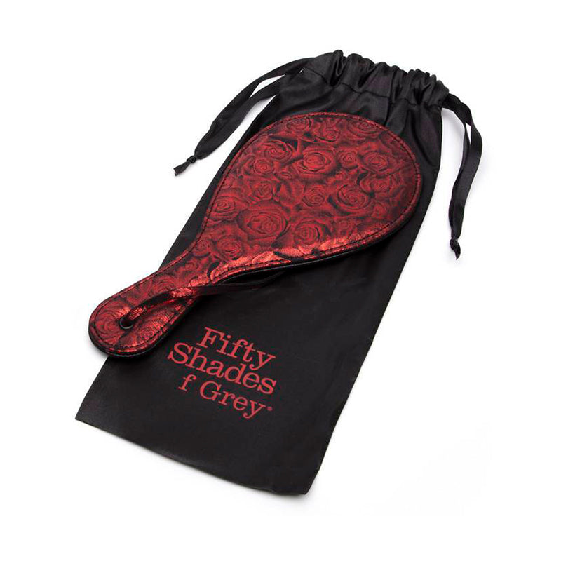 FIFTY SHADES OF GREY SWEET ANTICIPATION FAUX LEATHER ROUND PADDLE RED