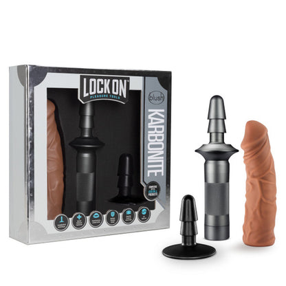 BLUSH - LOCK ON KARBONITE DILDO WITH HANDLE MOCHA